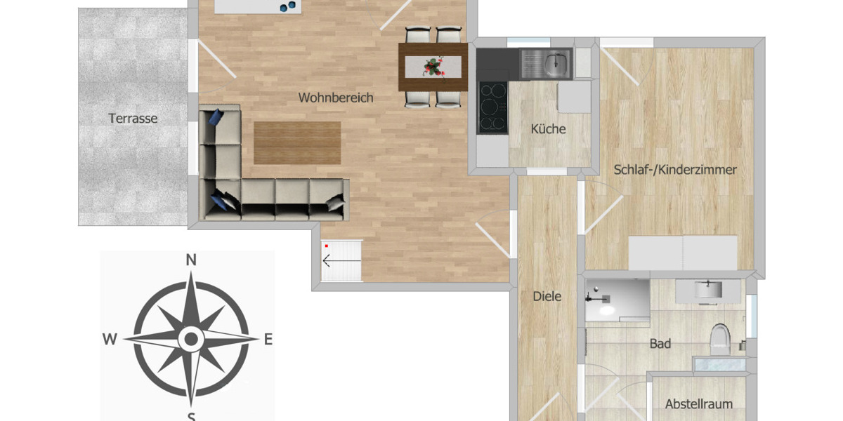 Etagenwohnung Weinböhla - 3 Zimmer, 81 m&sup2;, 192.500&euro; | Angebot:24835295
