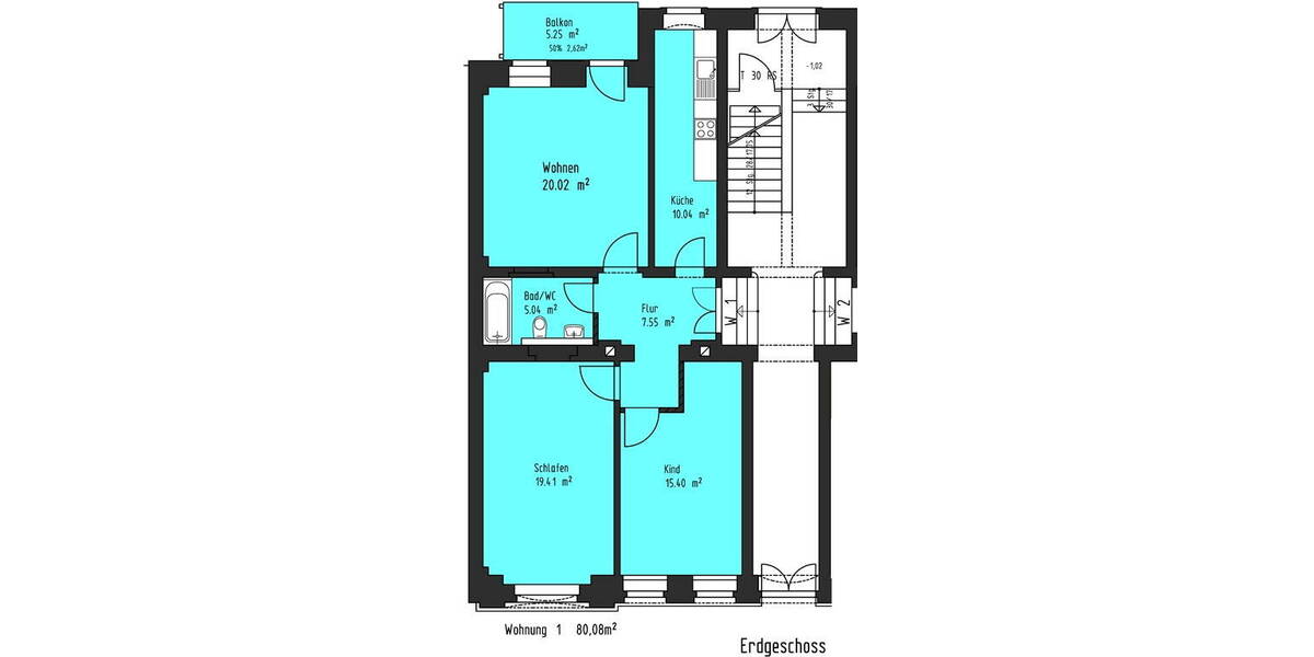 Etagenwohnung Dresden Leipziger Vorstadt - 3 Zimmer, 80 m&sup2;, 760&euro; | Angebot:26657171