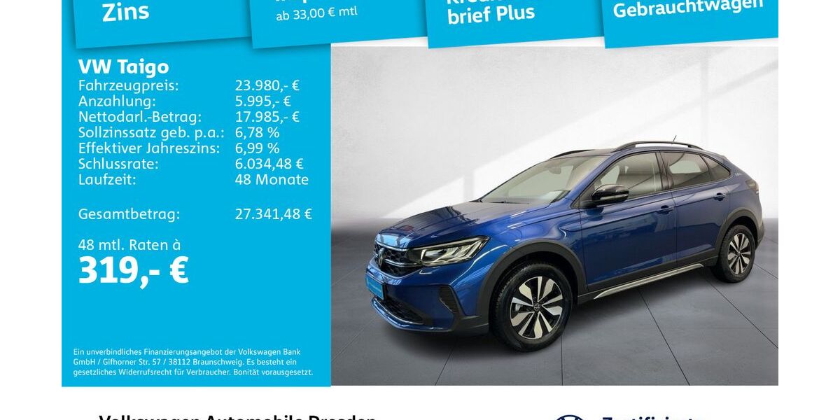 VW Taigo 12.345 km 23.980 &euro; Dresden 01169