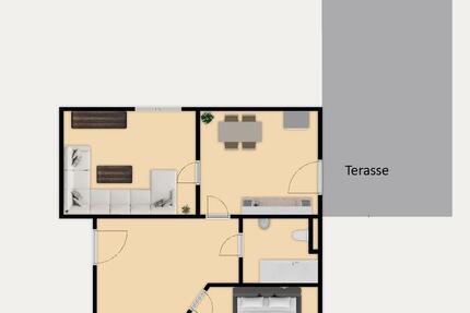 Voll eingerichtete Wohnung mit Garten 2 zimmer