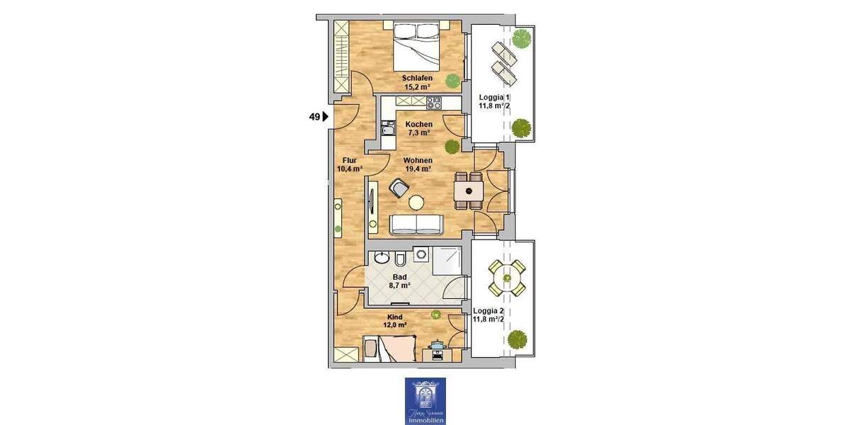 Barrierefreie Dachwohnung mit 2 Balkonen an der Elbe in beliebter HafenCity! Erstbezug! 3 zimmer