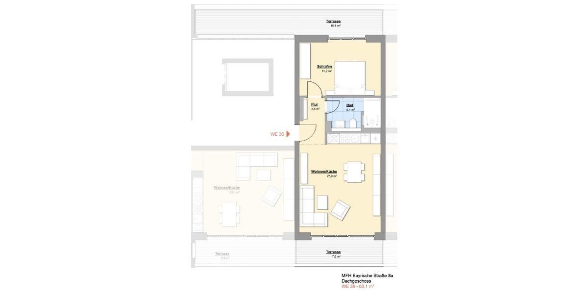Dachgeschoßwohnung Dresden Plauen - 2 Zimmer, 63 m&sup2;, 868&euro; | Angebot:25052073