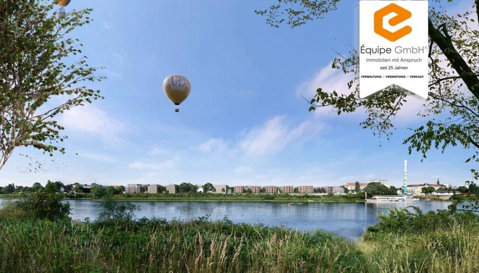 Moderne 4-Raumwohnung mit EBK und eigenem Garten direkt an der Elbe! 4 zimmer