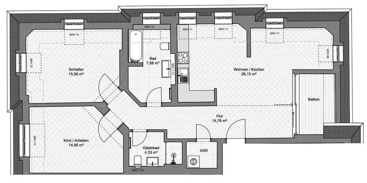 Etagenwohnung Dresden Striesen-Ost - 3 Zimmer, 88 m&sup2;, 1.930&euro; | Angebot:26816723