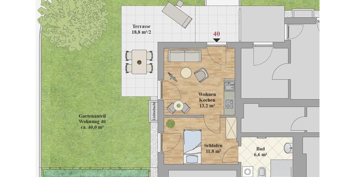 Etagenwohnung Dresden Prohlis - 1 Zimmer, 41 m&sup2;, 675&euro; | Angebot:26493219