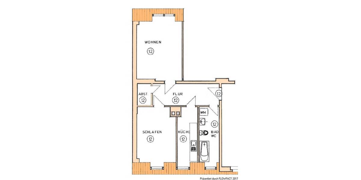 Etagenwohnung Dresden Pieschen-Süd - 2 Zimmer, 57 m&sup2;, 135.000&euro; | Angebot:26258494