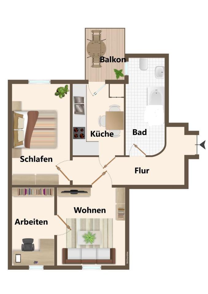WIR SANIEREN FÜR SIE! 2,5-ZImmer-Wohnung mit Balkon zimmer