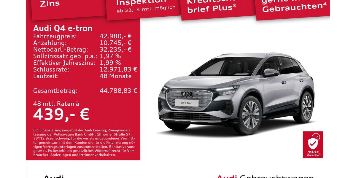Audi Q4 e-tron 4.657 km 42.980 &euro; Dresden 01169