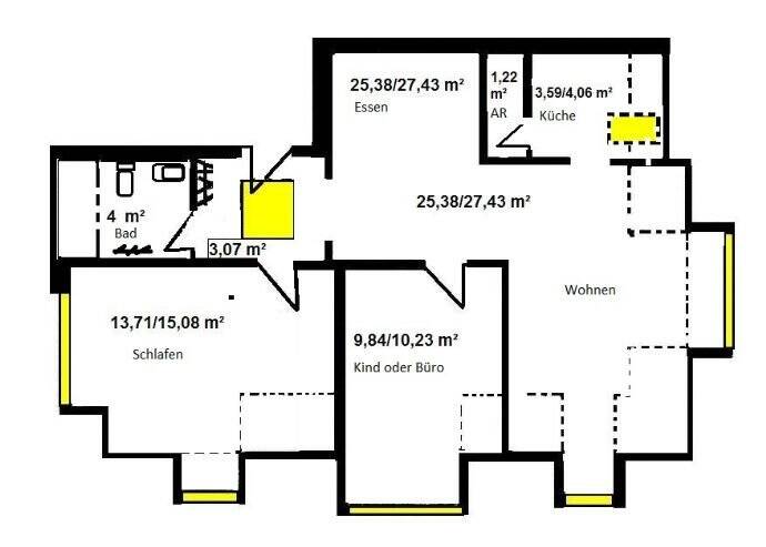 Etagenwohnung Dresden Gruna - 3 Zimmer, 62 m&sup2;, 179.000&euro; | Angebot:26595085