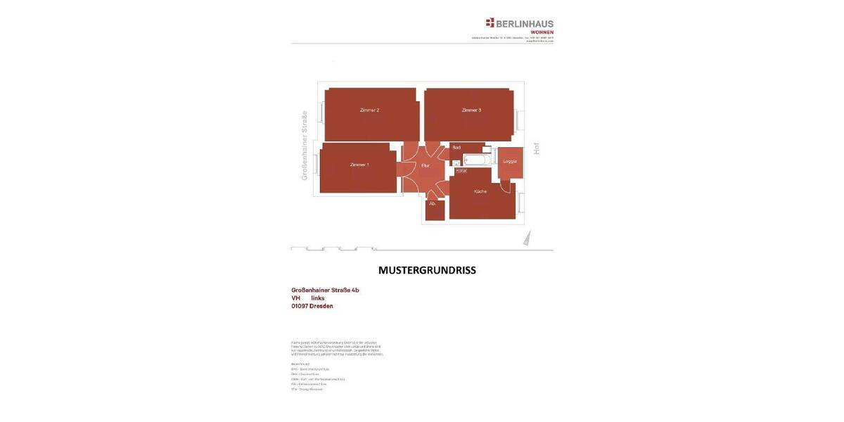 Etagenwohnung Dresden Leipziger Vorstadt - 3 Zimmer, 65 m&sup2;, 685&euro; | Angebot:26850971