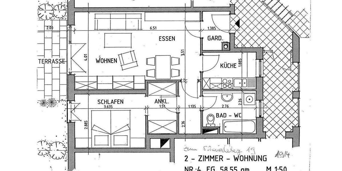 Etagenwohnung Dresden / Gompitz Pennrich - 2 Zimmer, 58 m&sup2;, 146.500&euro; | Angebot:25800358