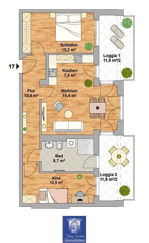 ERSTBEZUG! Interessante 3-Zimmerwohnung an der Elbe! 2 Balkone, Barrierefrei, Lift! zimmer