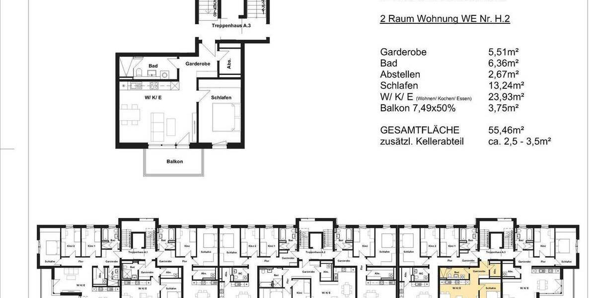 Etagenwohnung Heidenau - 2 Zimmer, 55 m&sup2;, 238.300&euro; | Angebot:26543705