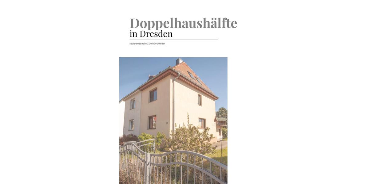 Doppelhaushälfte Dresden Klotzsche - 4 Zimmer, 110 m&sup2;, 459.000&euro; | Angebot:26611818