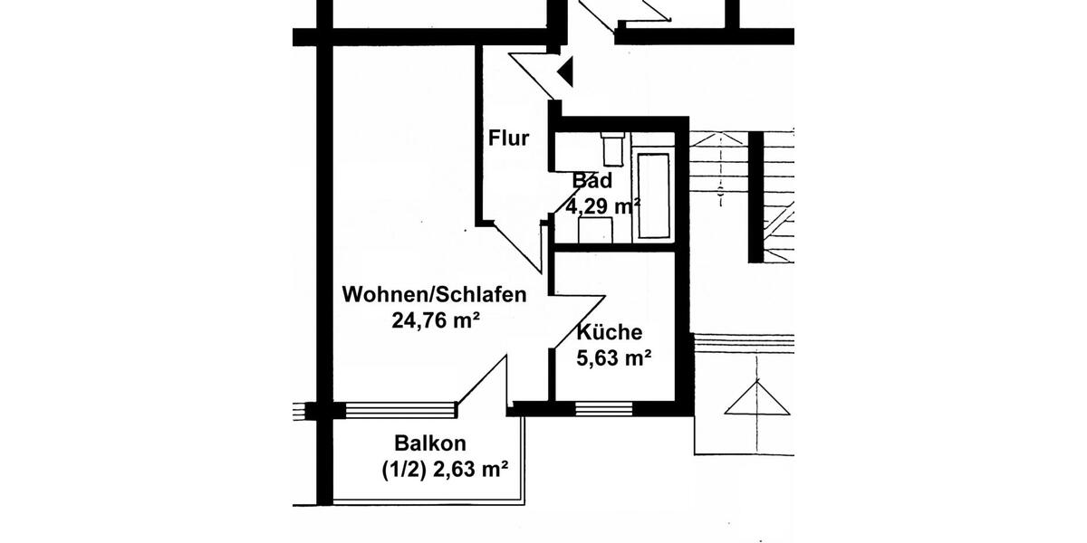 Etagenwohnung Radeberg - 1 Zimmer, 36 m&sup2;, 380&euro; | Angebot:25561253