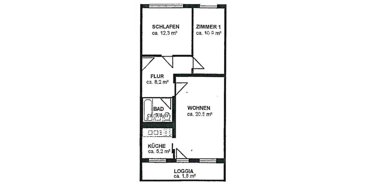 Erdgeschoßwohnung Dresden Prohlis - 3 Zimmer, 62 m&sup2;, 468&euro; | Angebot:25751122