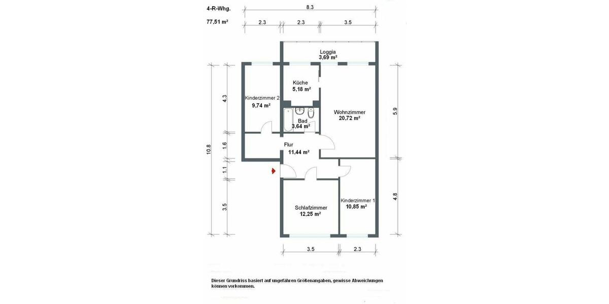 Etagenwohnung Coswig - 4 Zimmer, 78 m&sup2;, 574&euro; | Angebot:26404484