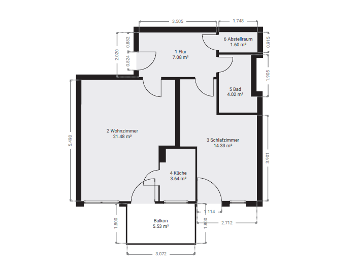 Etagenwohnung Dresden Radeberger Vorstadt - 2 Zimmer, 54 m&sup2;, 179.000&euro; | Angebot:26451666