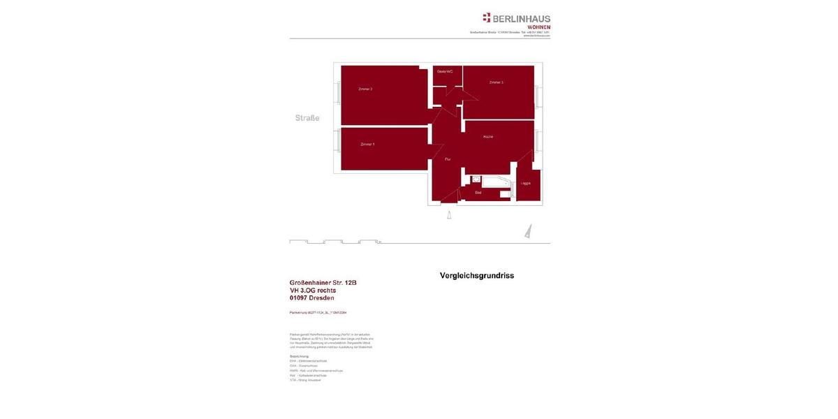Etagenwohnung Dresden Neustadt - 3 Zimmer, 69 m&sup2;, 750&euro; | Angebot:26387780