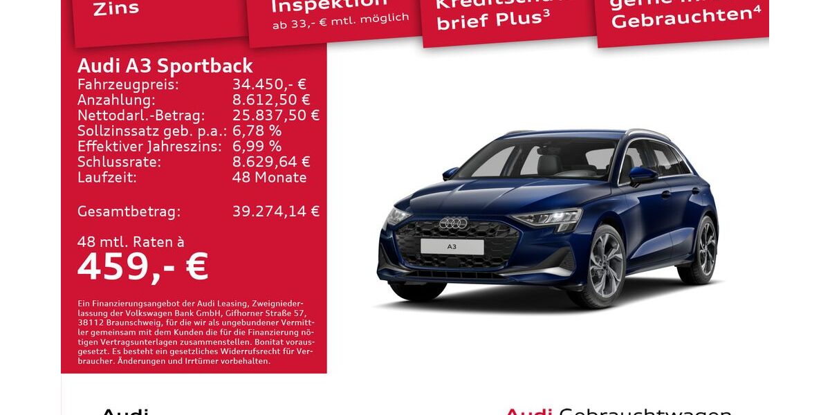 Audi A3 4.709 km 34.450 &euro; Dresden 01067