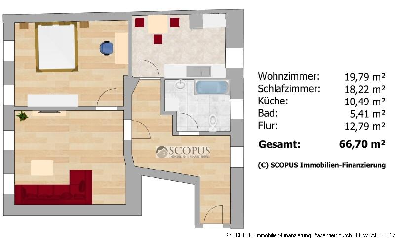 Etagenwohnung Meißen - 2 Zimmer, 67 m&sup2;, 480&euro; | Angebot:25811718