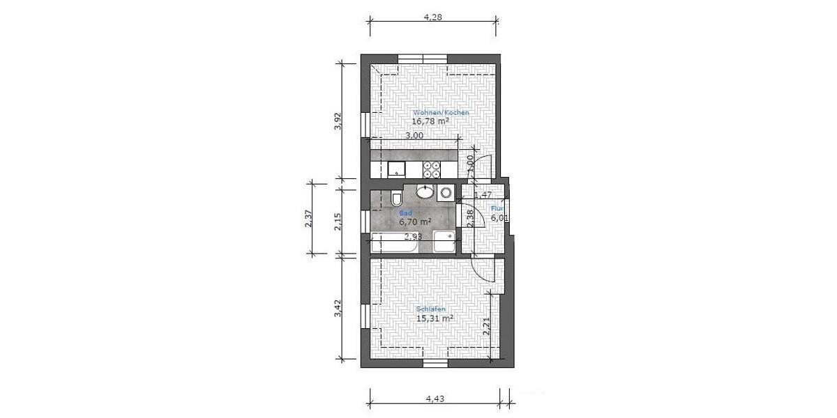 Erdgeschoßwohnung Dresden Cotta - 2 Zimmer, 44 m&sup2;, 378&euro; | Angebot:25790149