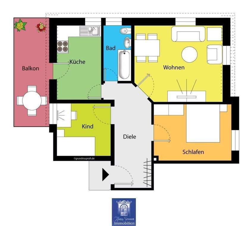 Ideale Wohnung mit großem Balkon und Blick ins Grüne! 3 zimmer