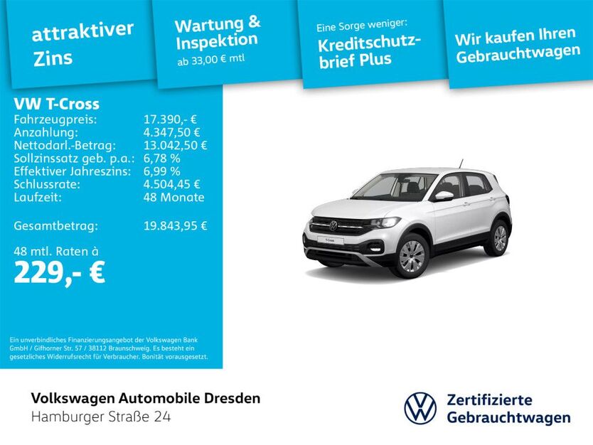 VW T-Cross 65.928 km 17.390 € Dresden 01067