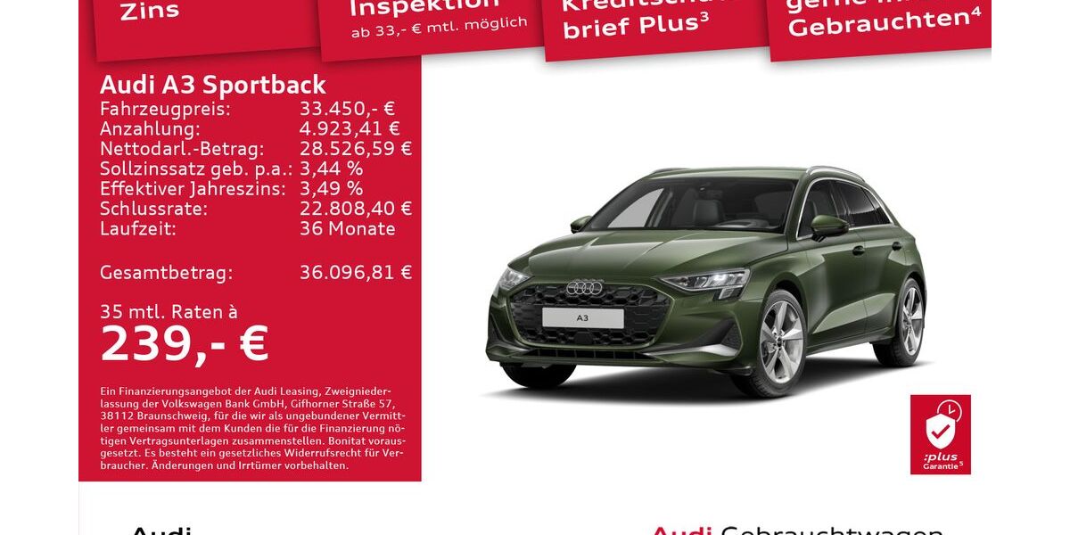 Audi A3 3.686 km 33.450 &euro; Dresden 01169