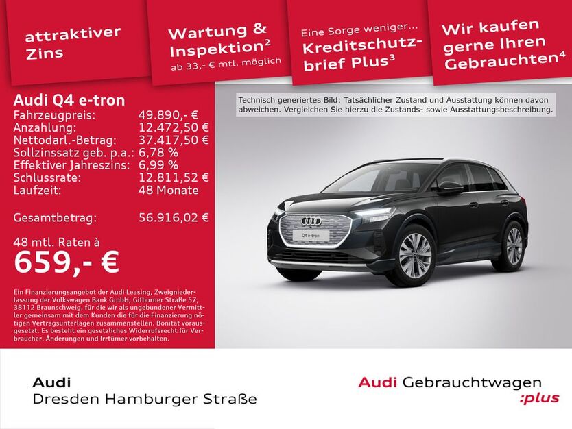 Audi Q4 e-tron 8.542 km 49.890 € Dresden 01067