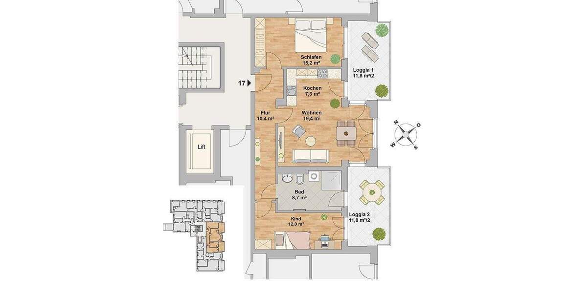Etagenwohnung Dresden Leipziger Vorstadt - 3 Zimmer, 84 m&sup2;, 1.440&euro; | Angebot:25748881