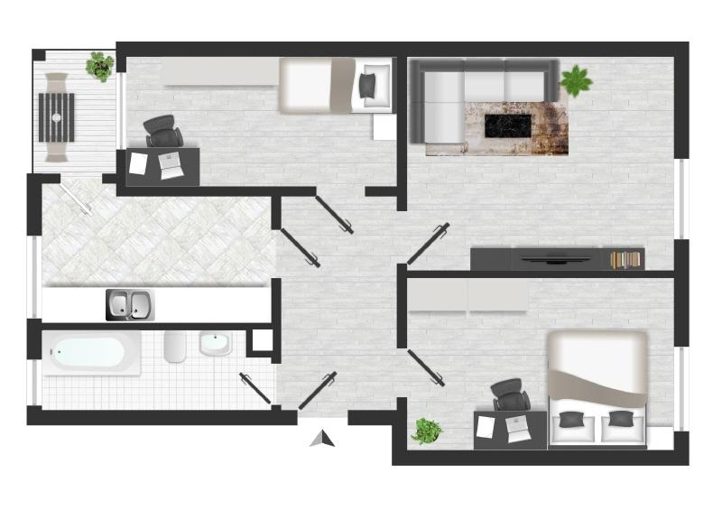 Etagenwohnung Dresden Blasewitz - 3 Zimmer, 56 m&sup2;, 616&euro; | Angebot:26448771