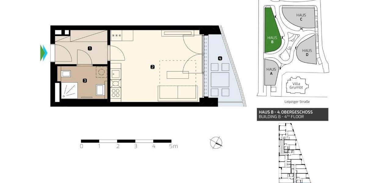 Etagenwohnung Dresden Neustadt - 1 Zimmer, 34 m&sup2;, 700&euro; | Angebot:26669928