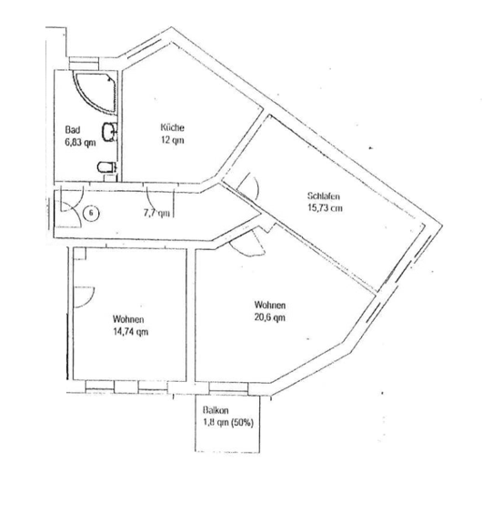 Etagenwohnung Freital Deuben - 2 Zimmer, 66 m&sup2;, 539&euro; | Angebot:25820511