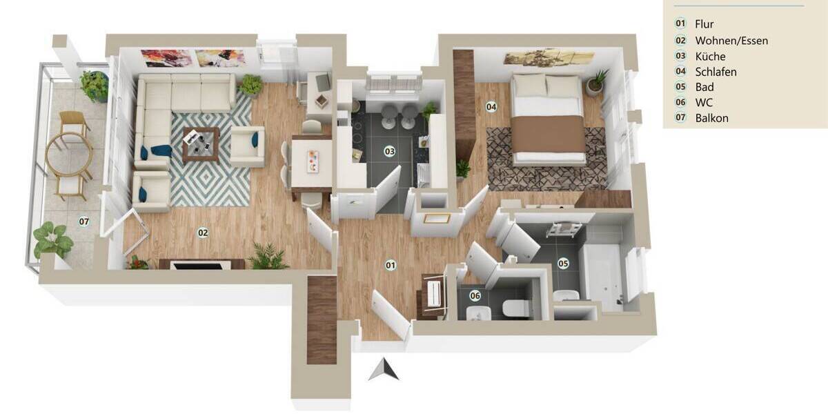 Etagenwohnung Dresden / Löbtau Löbtau-Süd - 2 Zimmer, 58 m&sup2;, 165.000&euro; | Angebot:26569230