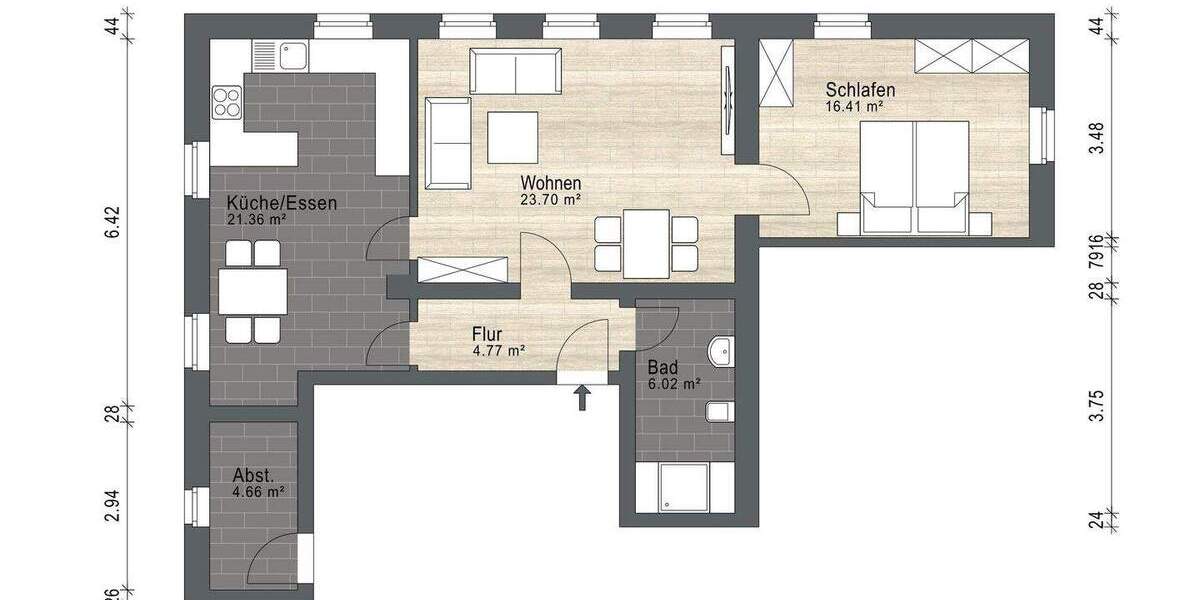 Etagenwohnung Dresden Cotta - 2 Zimmer, 77 m&sup2;, 149.900&euro; | Angebot:25682401