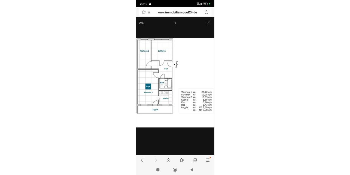 Etagenwohnung Dresden Prohlis - 3 Zimmer, 64 m&sup2;, 570&euro; | Angebot:26364503