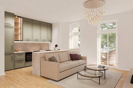 Stilvoll Wohnen, 2. OG mit Aufzug, frisch vom Bauträger: offener Wohnbereich & Balkon zum entspannen 3 zimmer