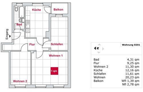 Etagenwohnung Dresden Cotta - 3 Zimmer, 70 m&sup2;, 610&euro; | Angebot:26351160