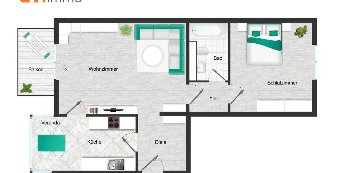 Etagenwohnung Dresden Pieschen-Süd - 2 Zimmer, 63 m&sup2;, 159.000&euro; | Angebot:26595032