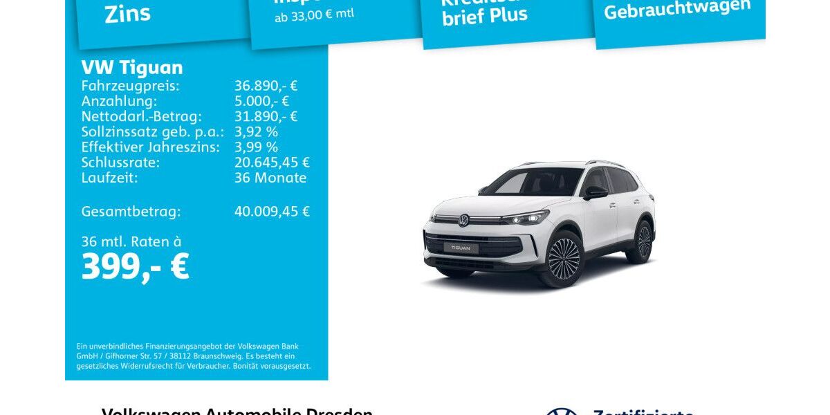 VW Tiguan 12.255 km 35.890 &euro; Dresden 01169