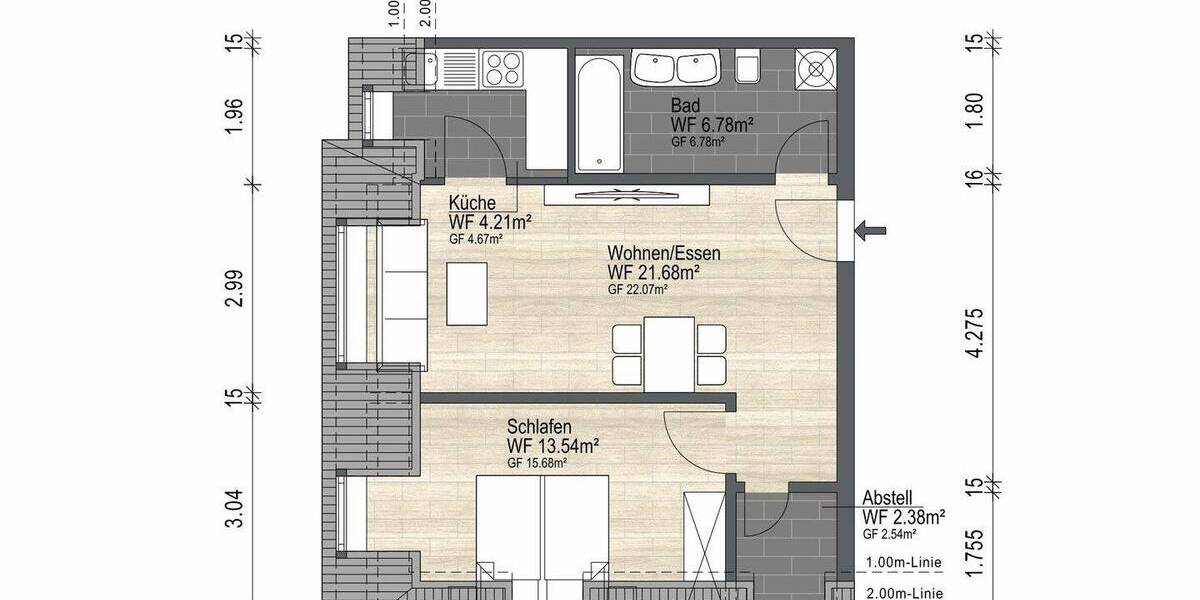 Etagenwohnung Dresden Löbtau-Nord - 2 Zimmer, 49 m&sup2;, 129.000&euro; | Angebot:26187430