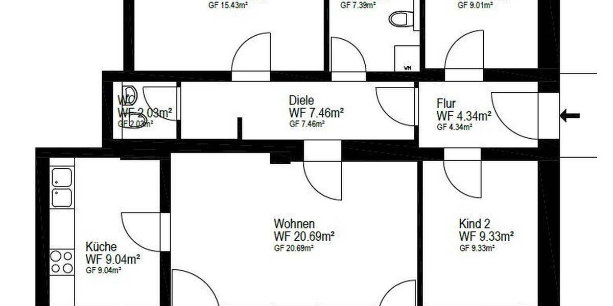 Etagenwohnung Bannewitz - 4 Zimmer, 91 m&sup2;, 329.200&euro; | Angebot:26819952