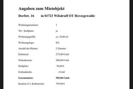 Moderne 1,5-Raumwohnung in Herzogswalde – hell & freundlich 1.5 zimmer