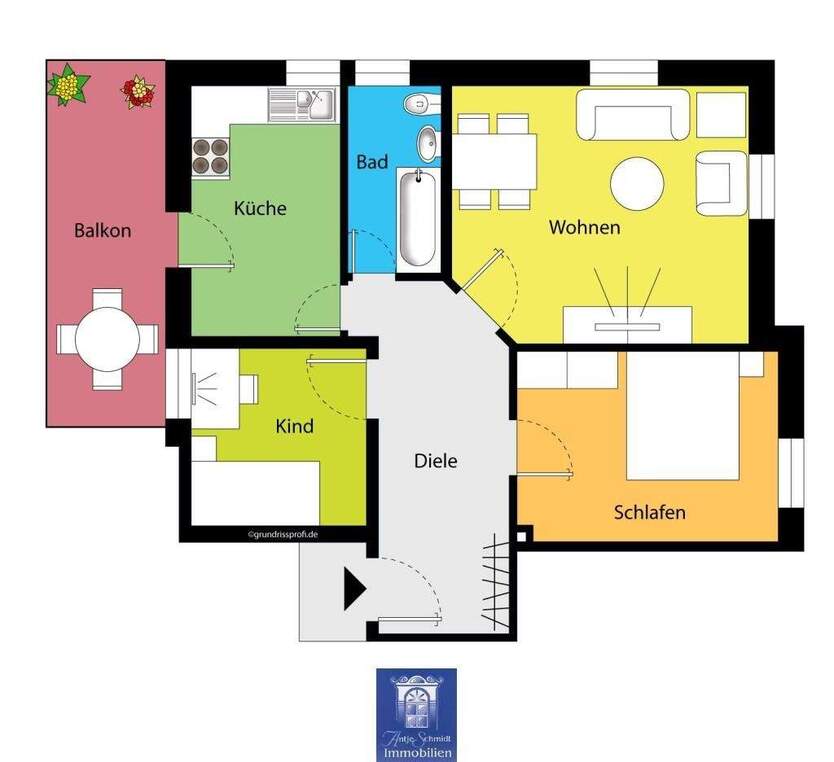 Gemütliche Wohnung mit Balkon in schöner Lage! 3 zimmer