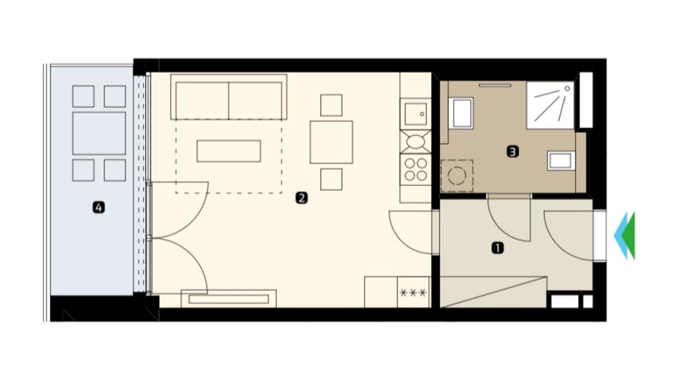 Etagenwohnung Dresden Neustadt - 1 Zimmer, 39 m&sup2;, 950&euro; | Angebot:25238773
