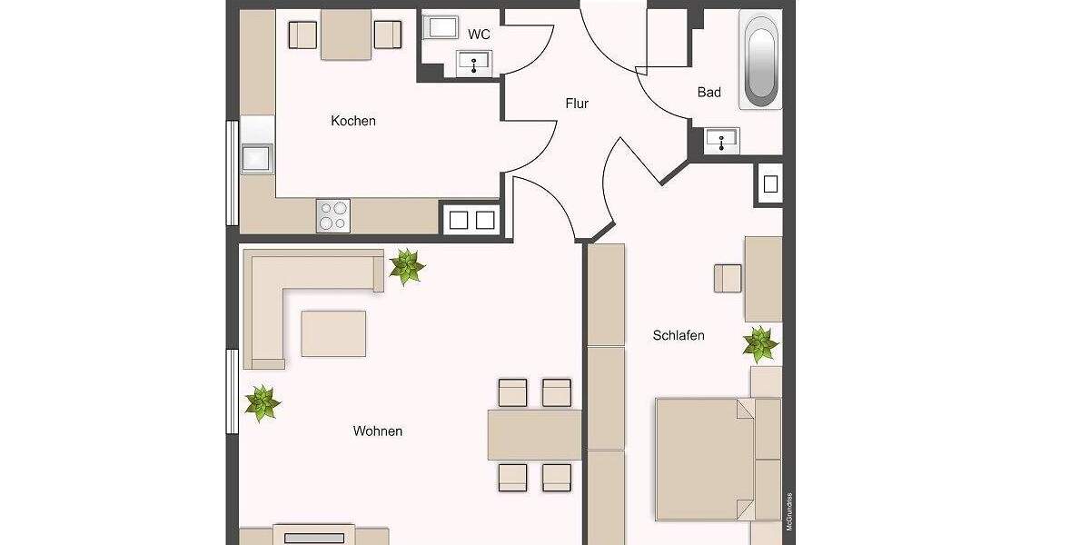 Etagenwohnung Dresden Löbtau-Nord - 2 Zimmer, 50 m&sup2;, 164.900&euro; | Angebot:25682511