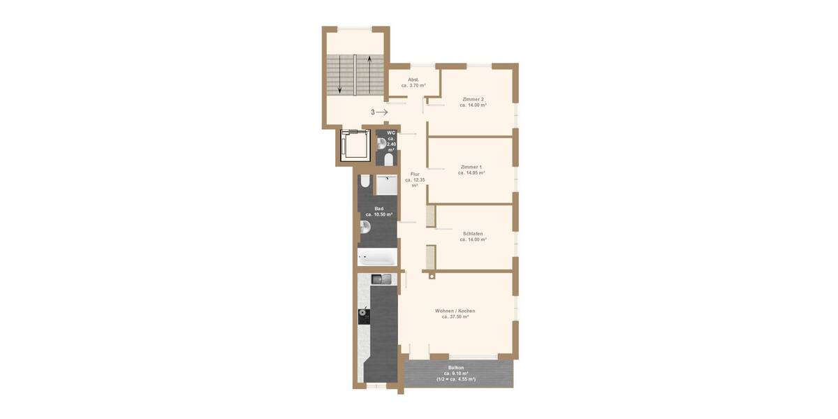 Etagenwohnung Dresden Trachau - 4 Zimmer, 112 m&sup2;, 590.000&euro; | Angebot:26230478
