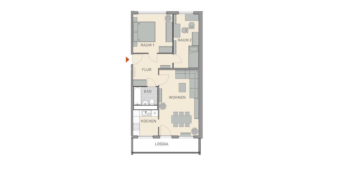 3-Zimmer-Wohnung mit Balkon im 3. OG, auch als 2er WG möglich 3 zimmer