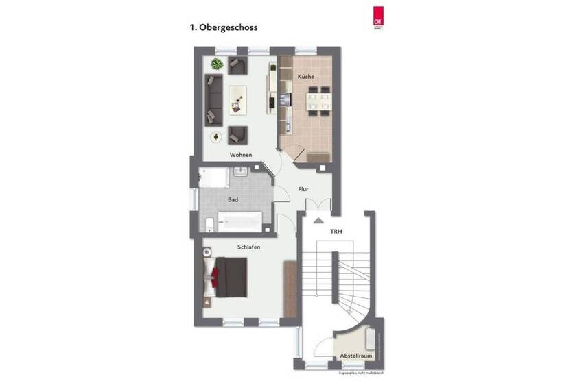 Charmante Etagenwohnung mit Tageslicht-Vollbad. EBK Übernahme möglich.